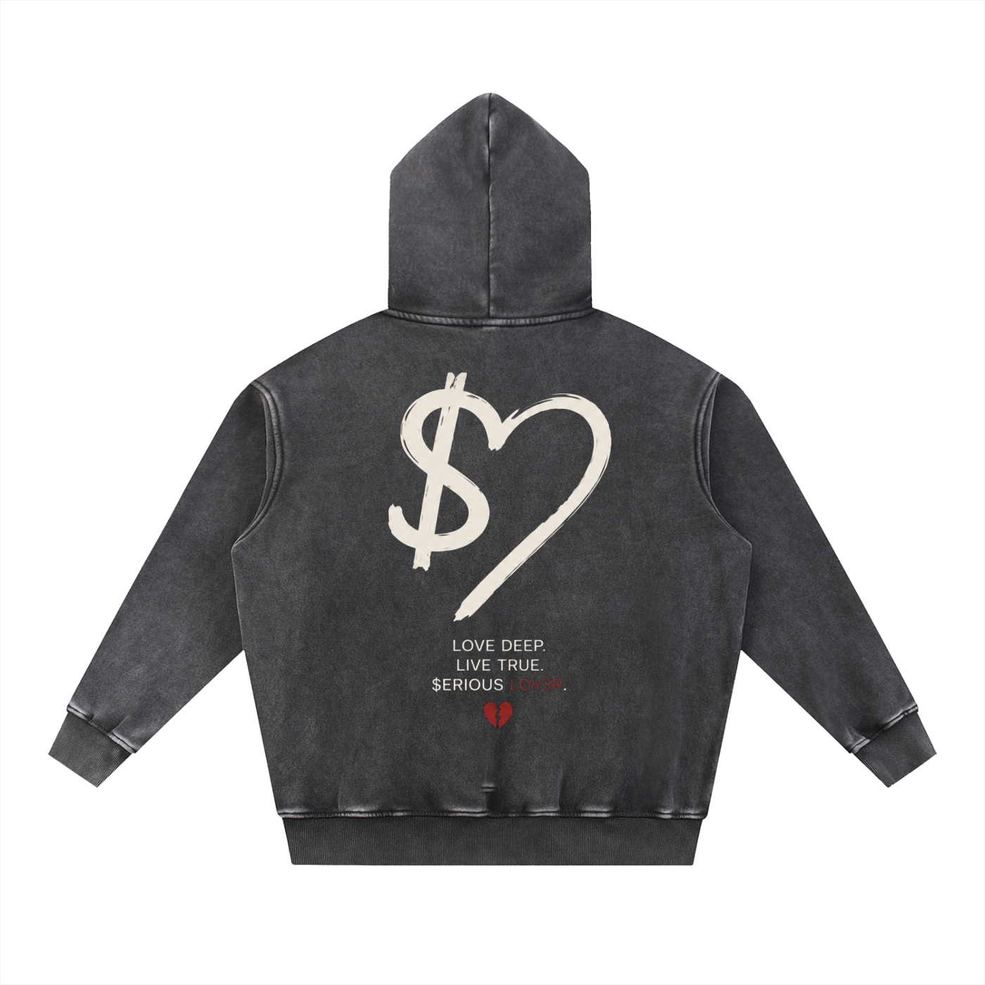 $erious Lov3r Snow Wash Fleece Oversize Hoodie
