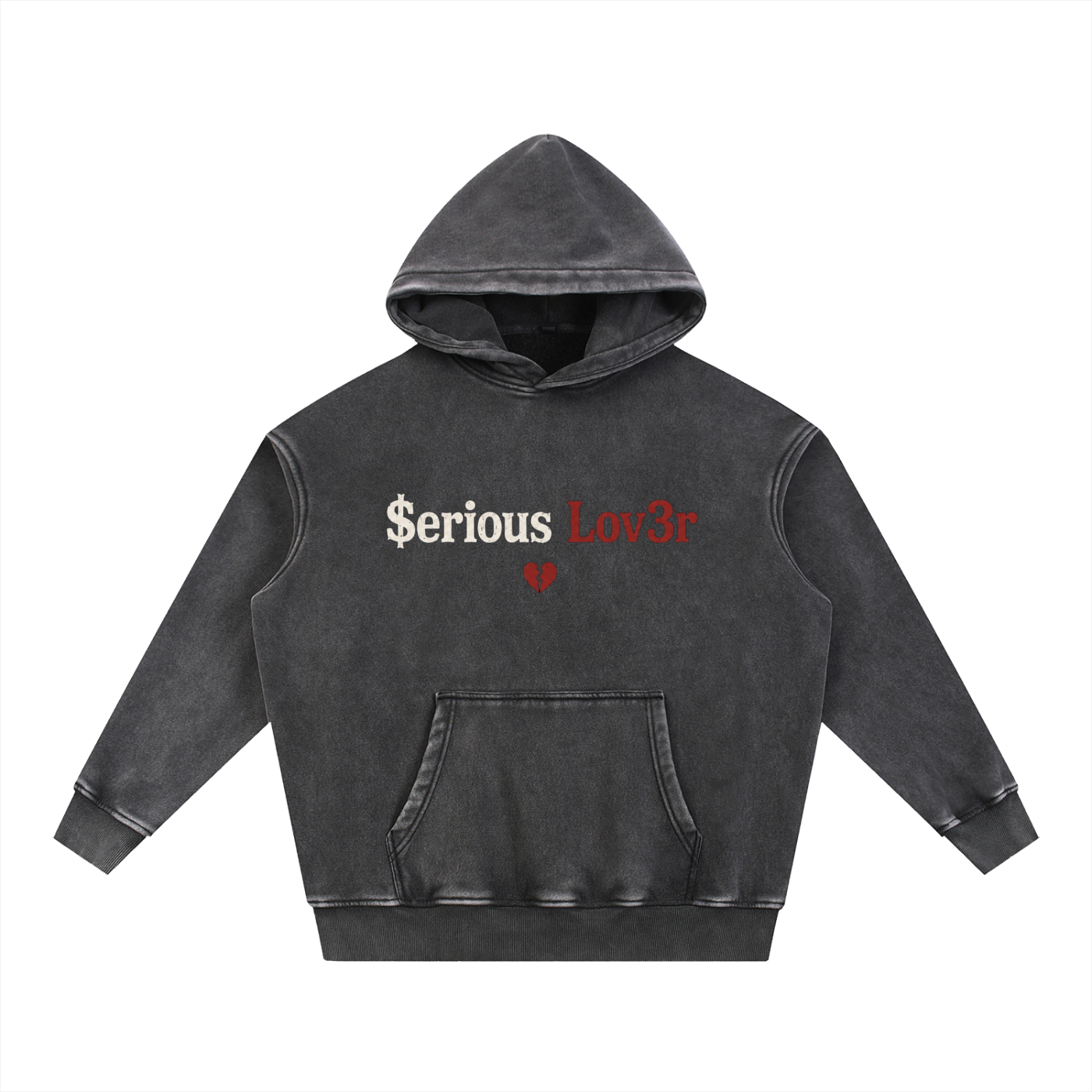$erious Lov3r Snow Wash Fleece Oversize Hoodie
